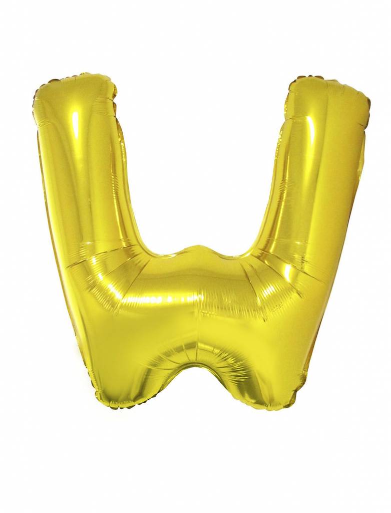 Folieballon Goud Letter &apos;W&apos; groot afbeelding