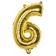 Folieballon Cijfer '6' Goud 36cm