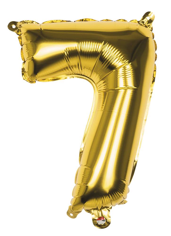 Folieballon Cijfer &apos;7&apos; Goud 36cm afbeelding
