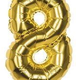 Gouden folieballon cijfer '8' 36cm