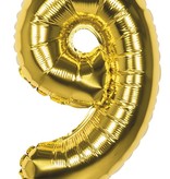 Gouden folieballon cijfer '9' 36cm