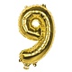 Gouden folieballon cijfer '9' 36cm
