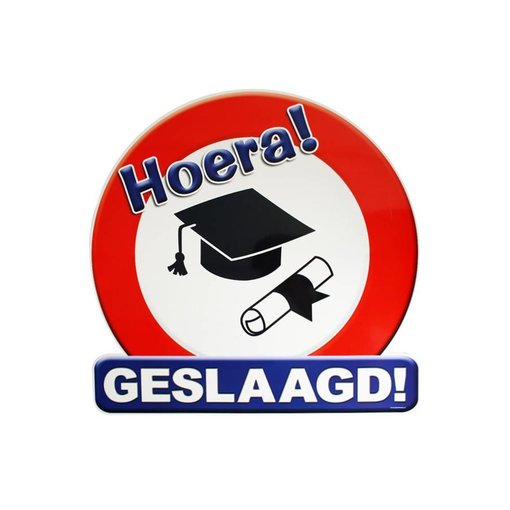 Huldeschild geslaagd 50x50 cm