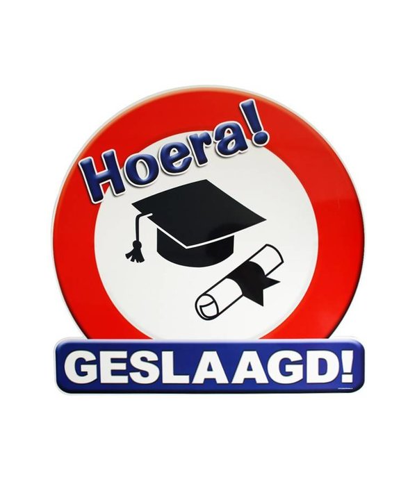 Huldeschild geslaagd 50x50 cm