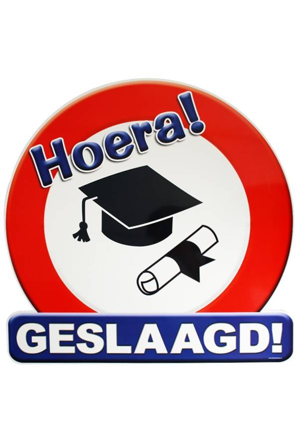 Huldeschild geslaagd 50x50 cm afbeelding