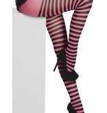 Panty roze/zwart gestreept