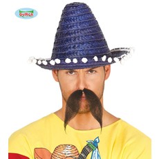 Mexicaanse sombrero blauw 33cm