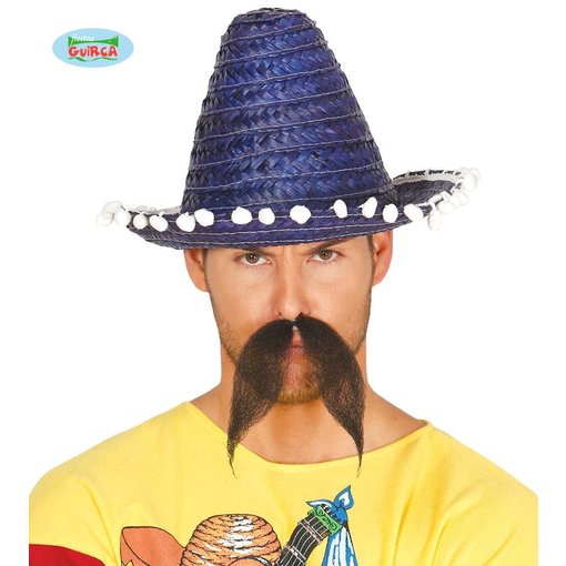 Mexicaanse sombrero blauw 33cm