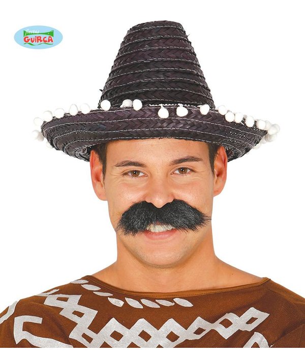 Mexicaanse sombrero zwart 33cm
