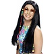 Hippie pruik met vlechtdecoratie zwart
