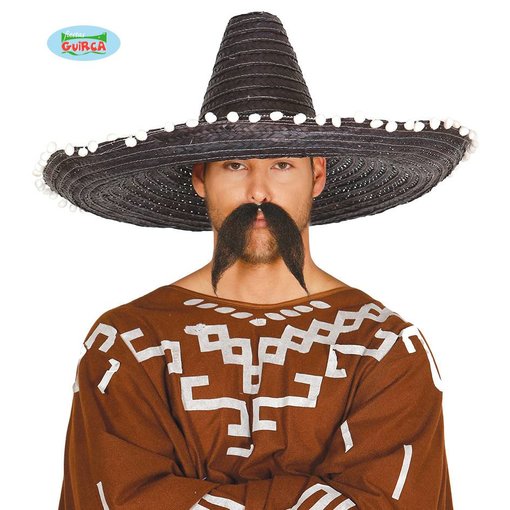 Mexicaanse strohoed zwart 60cm