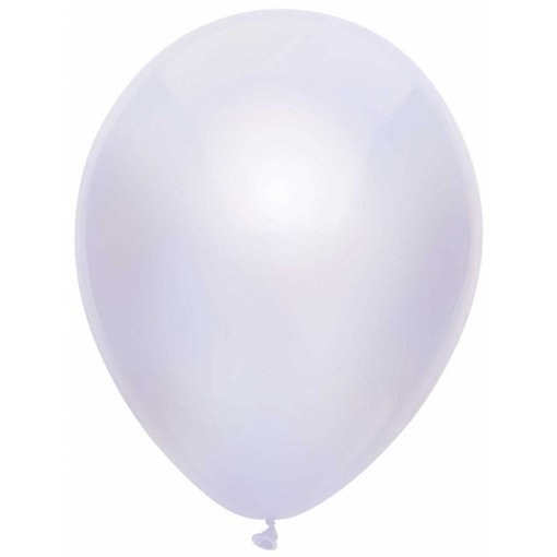 100 Metallic witte ballonnen 30cm