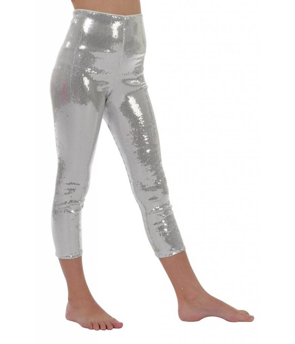 Legging pailletten zilver kind