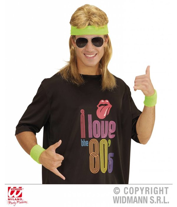 80's zweetband set neon groen