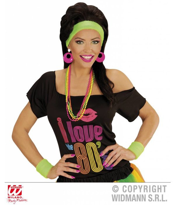 80's zweetband set neon groen