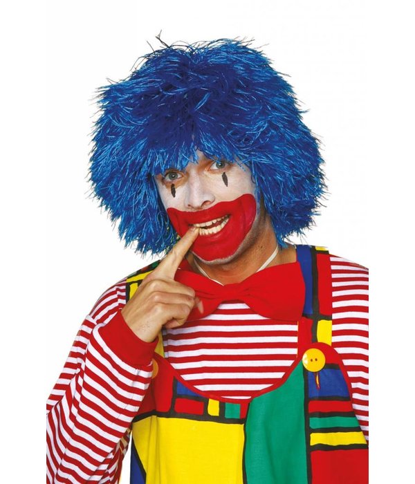Clown pruik blauw