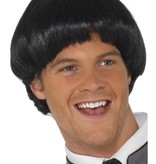 Beatles pruik zwart kort