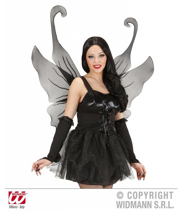 Maxi vleugel zwart glitter