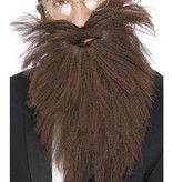 Baard met snor lang bruin