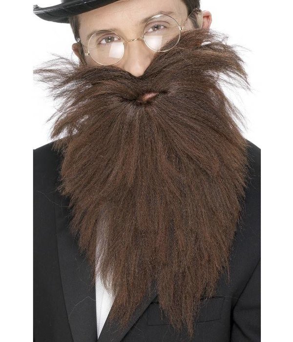 Baard met snor lang bruin