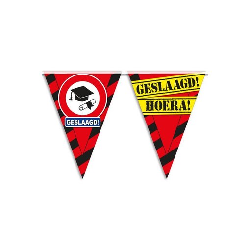 Vlaggenlijn hoera geslaagd