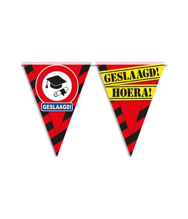 Vlaggenlijn hoera geslaagd