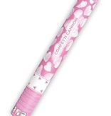 Confetti kanon 40 cm witte hartjes