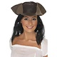 Piratenhoed lederlook bruin met haar