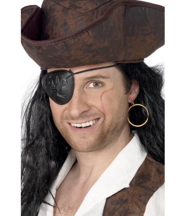 Piratenooglap met oorbel