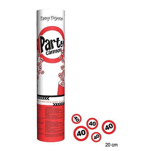 Confetti shooter 20cm traffic 40 jaar