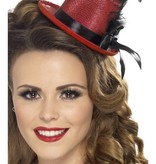 Mini hoge hoed rood