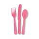 18 stuks Hot Pink bestek assorti