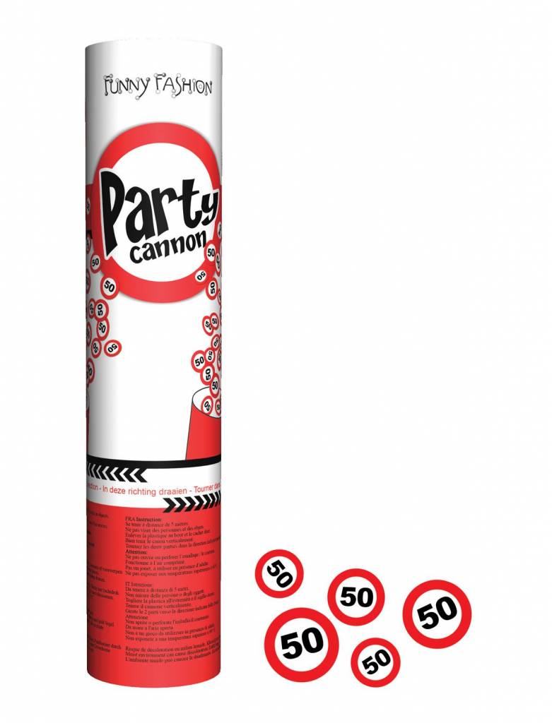 Confetti kanon 20cm traffic 50 jaar afbeelding
