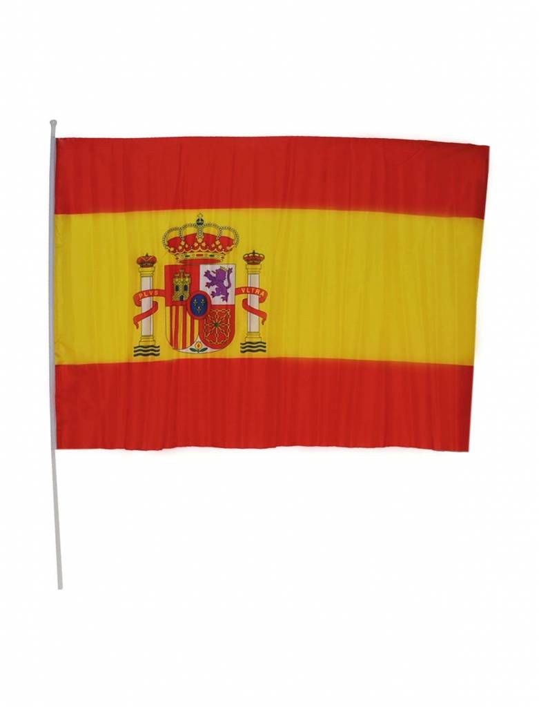 Spaanse vlag op stok 60x90cm afbeelding