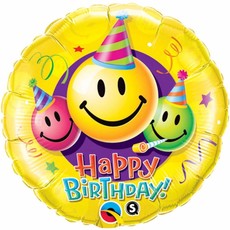 Happy Birthday Smiley Faces Folieballon