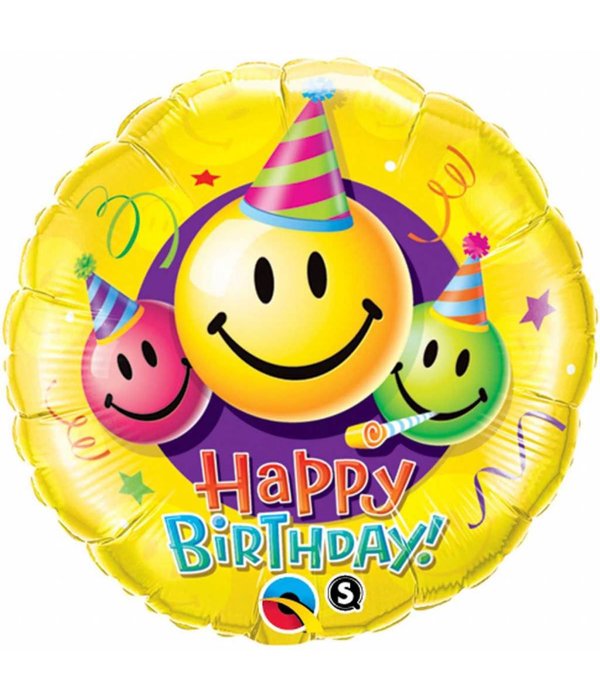 Happy Birthday Smiley Faces Folieballon