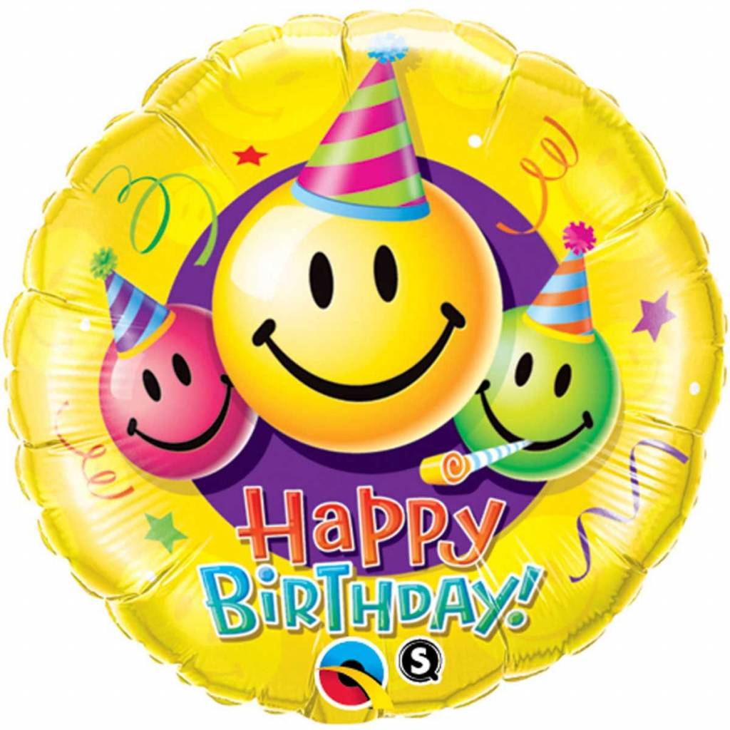 Happy Birthday Smiley Faces Folieballon