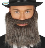 Grijze baard met snor