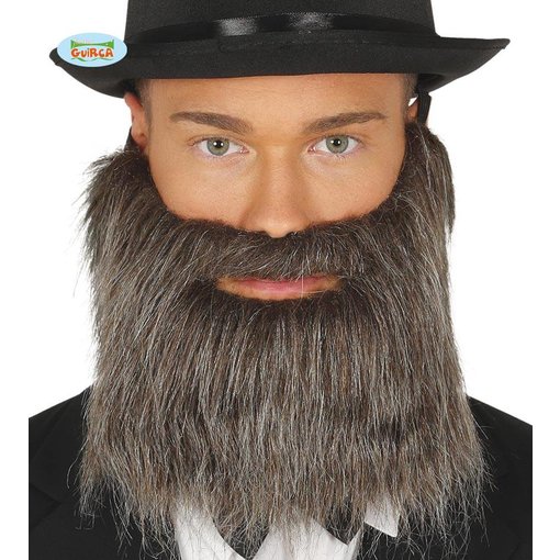 Grijze baard met snor