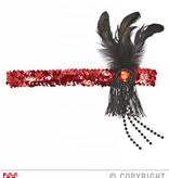 Hoofdband 20's pailletten rood