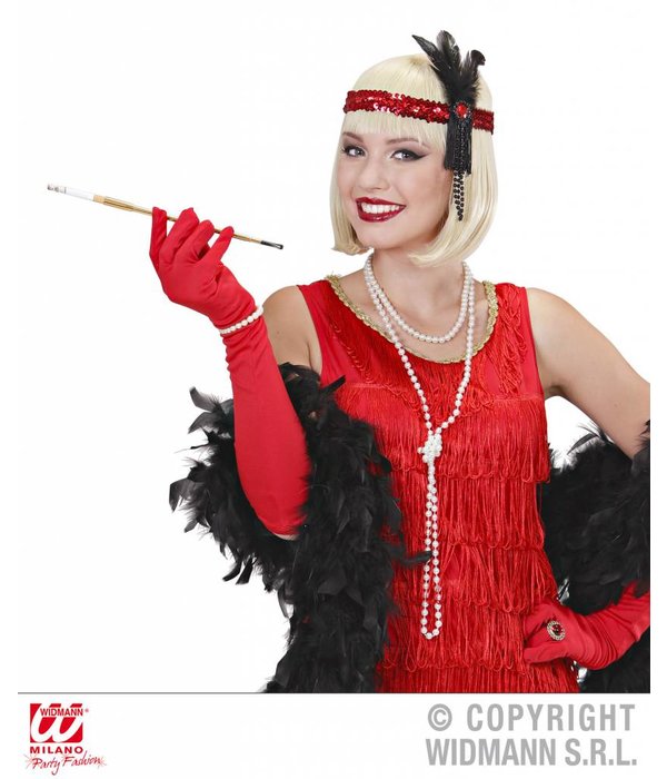 Hoofdband 20's pailletten rood