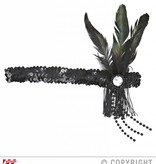 Hoofdband 20's pailletten zwart