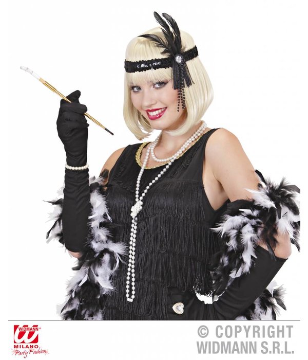 Hoofdband 20's pailletten zwart