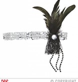 Hoofdband 20's pailletten zilver