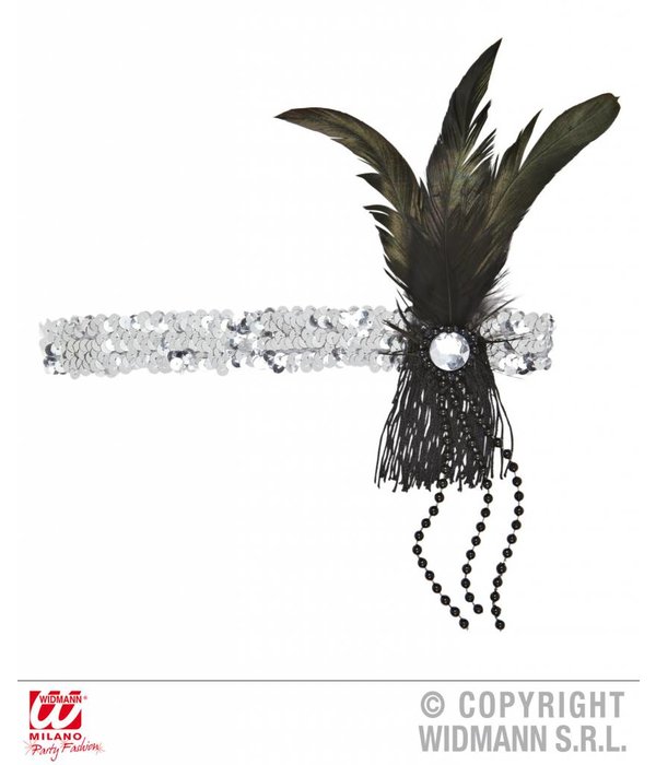 Hoofdband 20's pailletten zilver