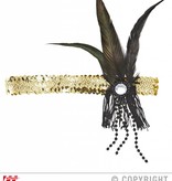 Hoofdband 20's pailletten goud