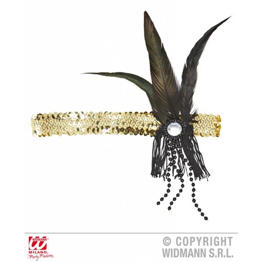 Hoofdband 20's pailletten goud