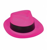 Neon roze disco hoed plastic