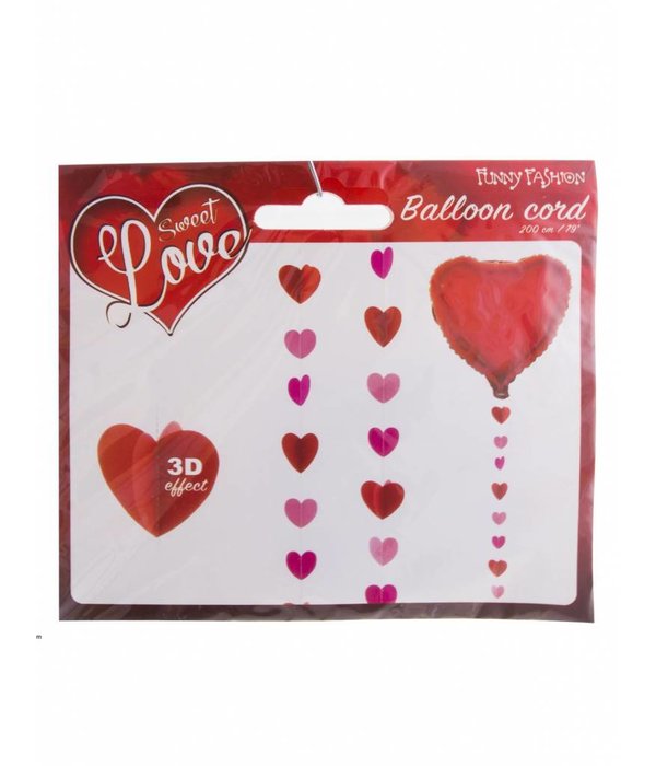 Ballonlint hartjes rood