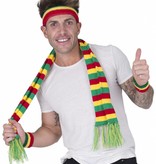 Zweetband set Carnaval rood/geel/groen